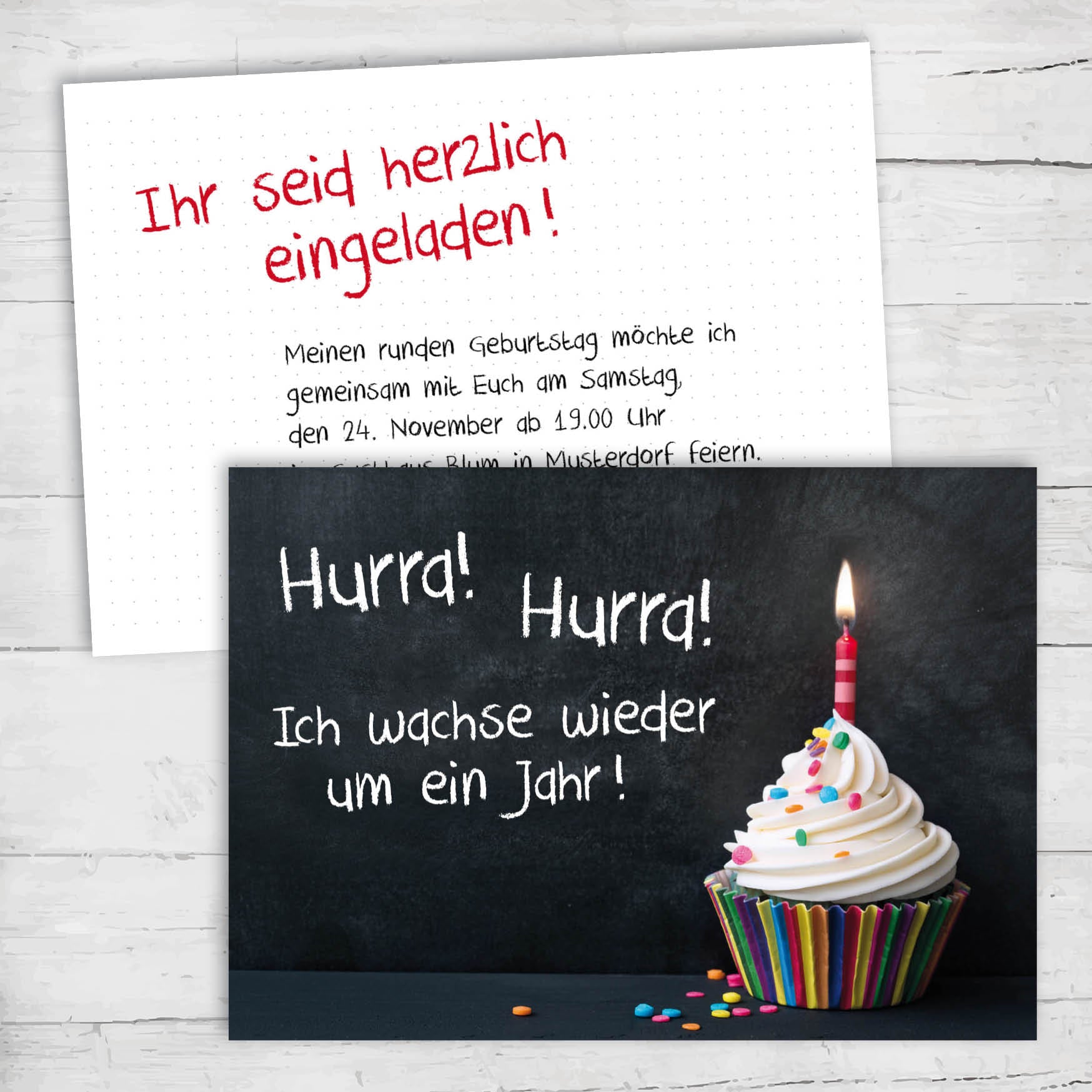 Einladung zum 40. Geburtstag: Hurra! Ich wachse um ein Jahr - Individuelle Einladung